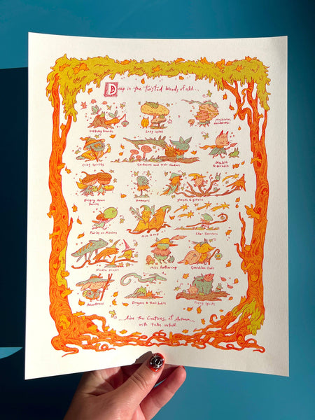Natalie Andrewson - The Creatures of Autumn Riso Print