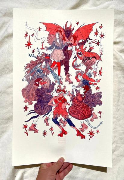 Natalie Andrewson - And So The Journey of the Night Descends Riso Print