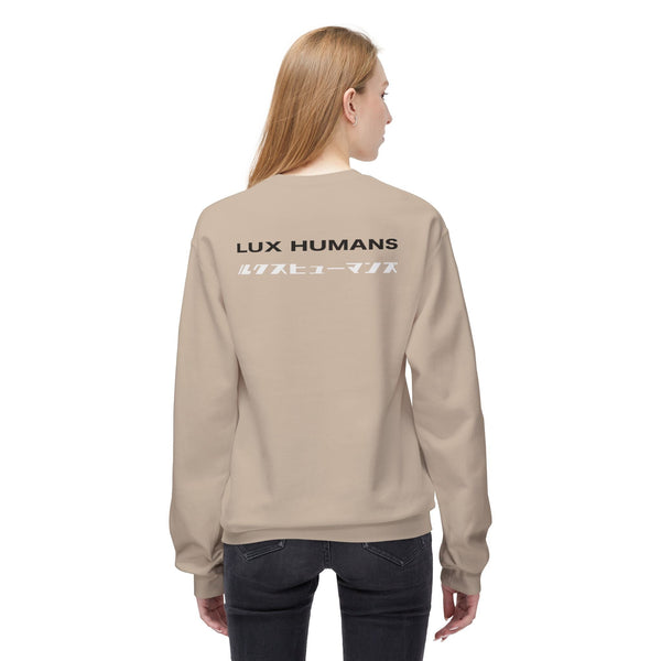 Lux Humans Crewneck Sweatshirt, Unisex Fleece Top, Trendy Streetwear, Cozy Gift, Casual Wear, Unique Design