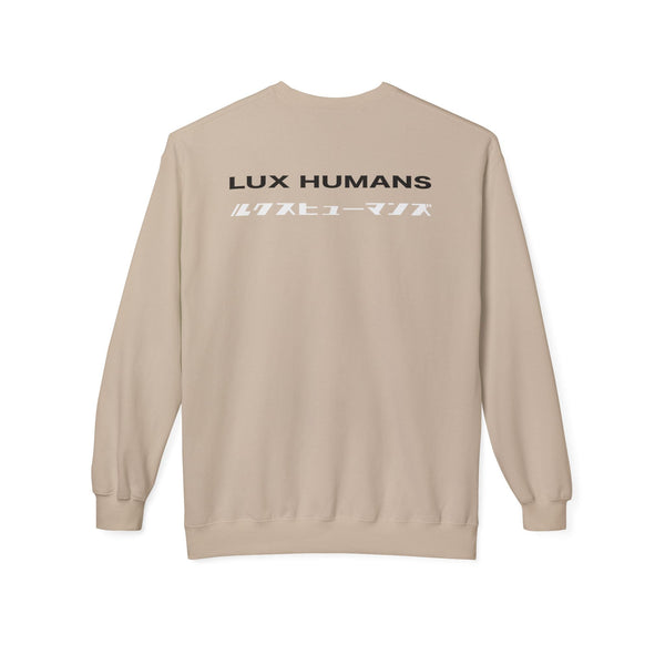 Lux Humans Crewneck Sweatshirt, Unisex Fleece Top, Trendy Streetwear, Cozy Gift, Casual Wear, Unique Design