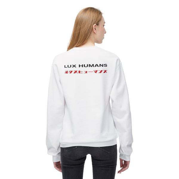 Lux Humans Crewneck Sweatshirt, Unisex Fleece Top, Trendy Streetwear, Cozy Gift, Casual Wear, Unique Design