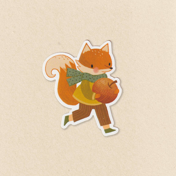 Harvest Fox & Apple Sticker