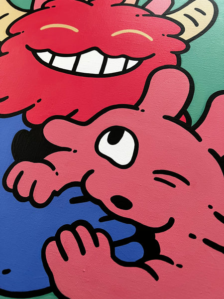 Kiriko Arai - Bitting the Hand Original Painting - Kiriko Solo Exhibition