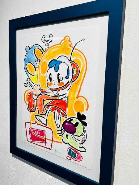 Leo Matsuda - "Shut Up and Sit Down!" Framed Art ( Super Milk Chan Tribute Art Show )