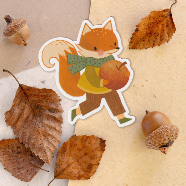 Harvest Fox & Apple Sticker