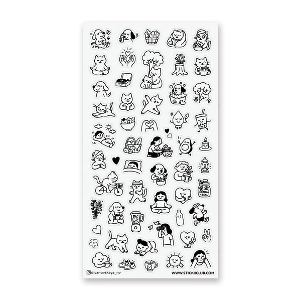 Wellness Doodles Sticker Sheet
