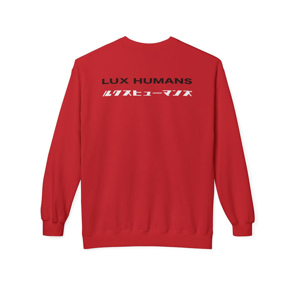Lux Humans Crewneck Sweatshirt, Unisex Fleece Top, Trendy Streetwear, Cozy Gift, Casual Wear, Unique Design
