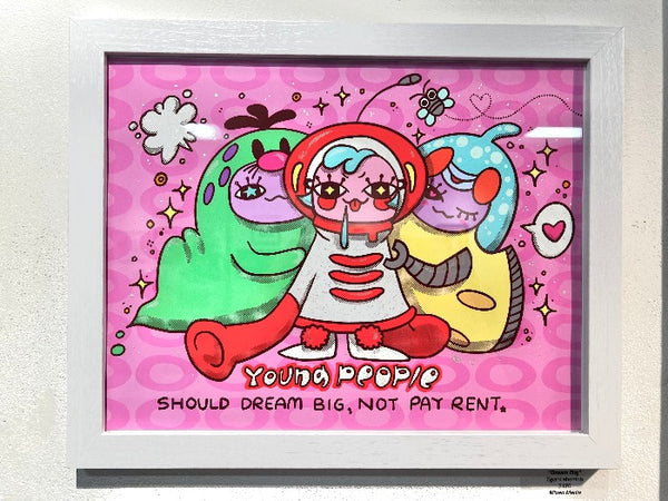 Sparklebombb - "Dream Big" Framed Art ( Super Milk Chan Tribute Art Show )