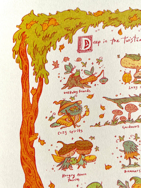Natalie Andrewson - The Creatures of Autumn Riso Print