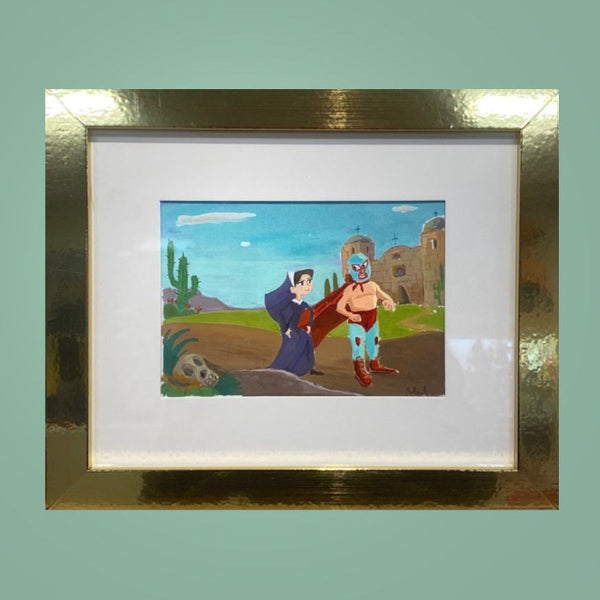 Abril Aello - "Nacho and Sister Encarnación" Original Art | Power Slam!: Pro Wrestling Show