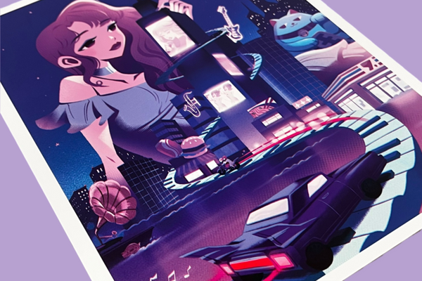 Cam Chan - City Pop Art Print - Kayokyoku: Citypop Art Show
