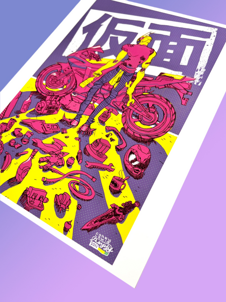 Corey Lewis - Kamenrider Art Print - Tokusatsu Show