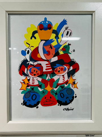 Oliver Akuin - "Milk Crew" Framed Art ( Super Milk Chan Tribute Art Show )