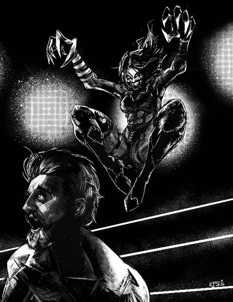 KINO FINNEGAN - "THE VILE VILLAIN" Framed Art Print | Power Slam!: Pro Wrestling Show