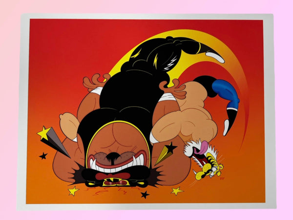 Fern Puig - Tiger Mask vs. Black Tiger -  Art Print | Power Slam!: Pro Wrestling Show