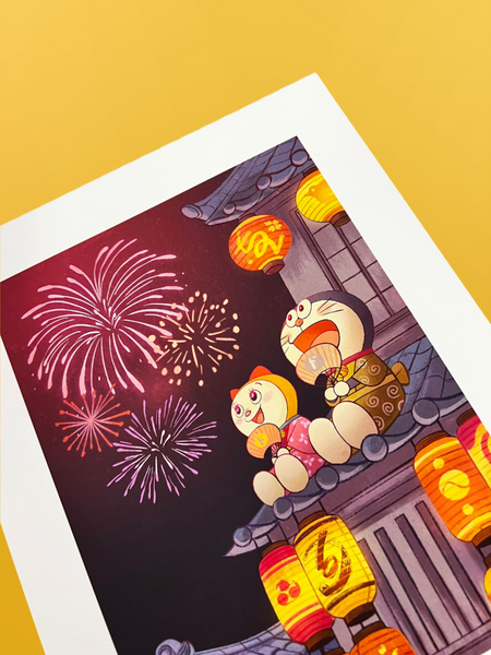 Heejin Park - Matsuri Art print - Fujiko Fujio Tribute Show