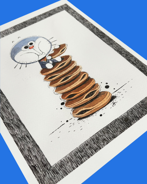 Helen Leroux - Dorae – Yum! Print- Doraemon Show