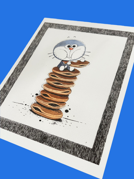 Helen Leroux - Dorae – Yum! Print- Doraemon Show
