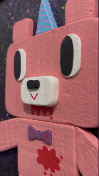 HeySoupFace - Party Bear - Original Artwork - Gloomy Bear Exhibition