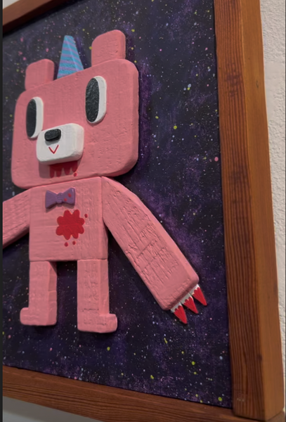 HeySoupFace - Party Bear - Original Artwork - Gloomy Bear Exhibition