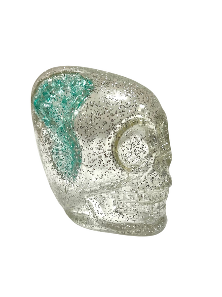 Y & G Crystal Skull - Glitter x Green Soft Vinyl Toy - One Up