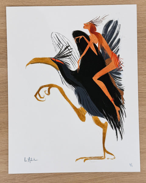 Leo Matsuda - Mythical Raven 1 - Original Artwork - Warriors And Demons Solo Exhibition