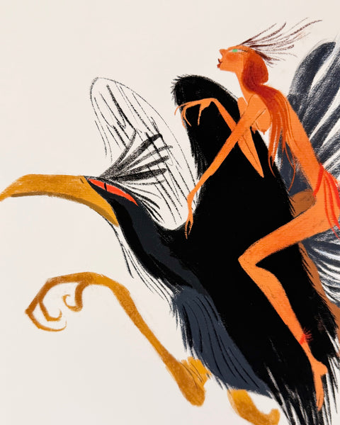 Leo Matsuda - Mythical Raven 1 - Original Artwork - Warriors And Demons Solo Exhibition