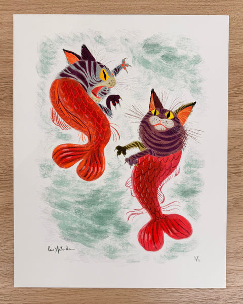 Leo Matsuda - Mermcats - Original Artwork - Warriors And Demons Solo Exhibition