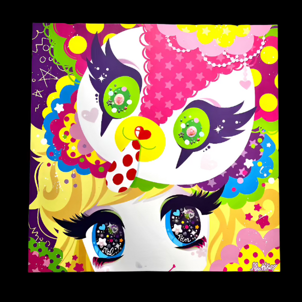 Miss Kika - "Twinkling Pom Pom" Canvas Art Piece - Milpom Art Show