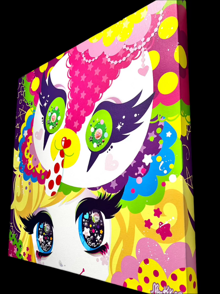 Miss Kika - "Twinkling Pom Pom" Canvas Art Piece - Milpom Art Show