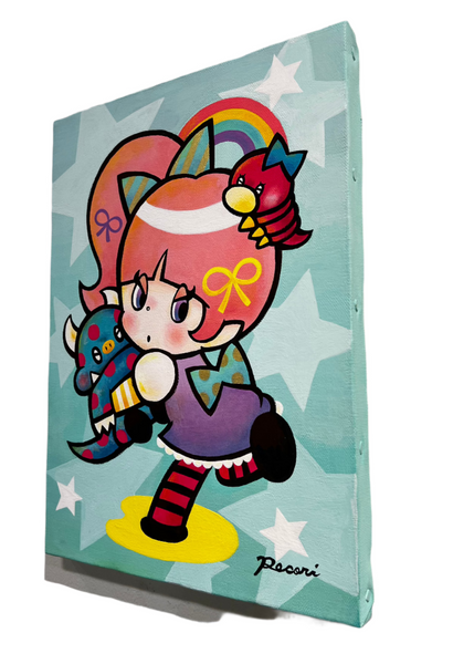 Hara Pecori - "Girl Kaiju" Original Canvas Painting - Tokusatsu Art Show