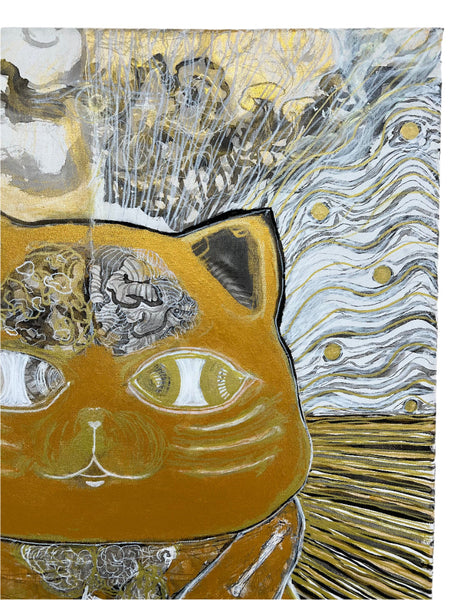 Paul Brain - Maneki Neko Brainstronaut  - Original Art - Maneki Neko Exhibition