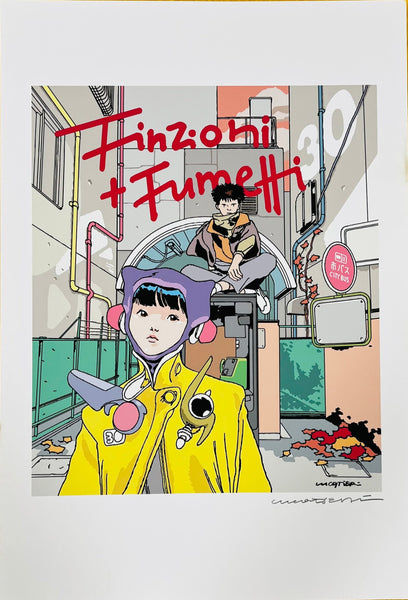 Luca Tieri - Bus Stop (Finzioni Fumetti) Art Print- No Frame -Lily in LA Exhibition