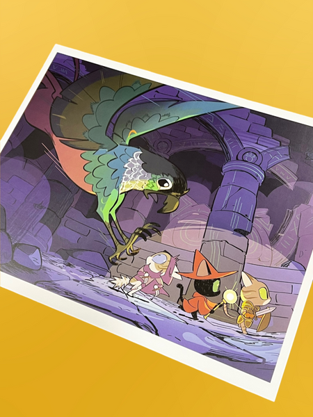 Amie Sanchez DND Cat & Bird Art Print