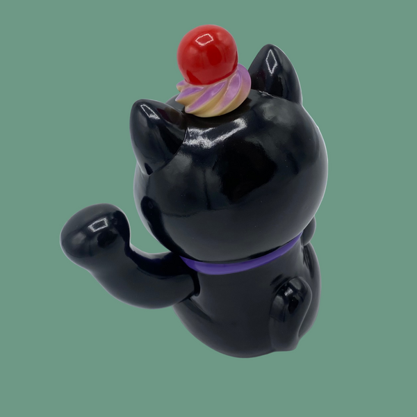 Refreshment Toy - Black Exotic Lucky Cat : Lavender Whip | Soft Vinyl Toy