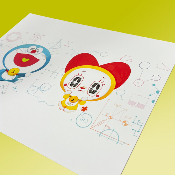 Keiko Murayama- Nekogata Robots Print- Doraemon Show