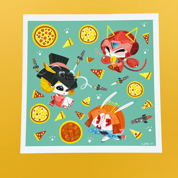 Keiko Murayama - Cat Oh Ninden Art Print - Tatsunoko Show