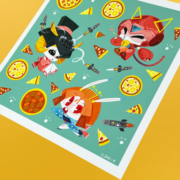Keiko Murayama - Cat Oh Ninden Art Print - Tatsunoko Show