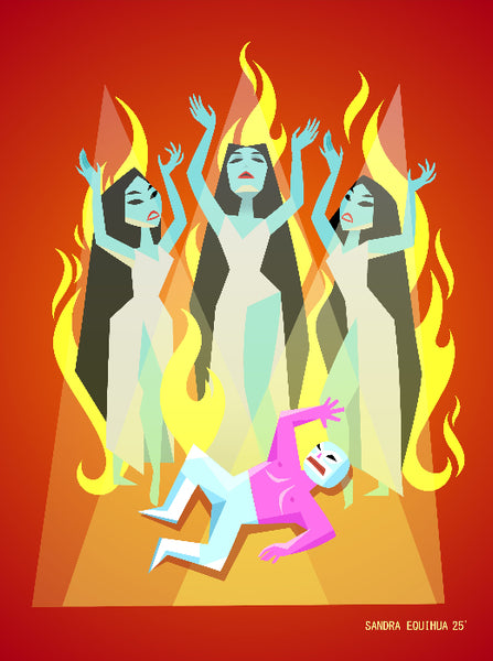 Sandra Equihua - "SANTO CONTRA LAS  MUJERES VAMPIRO" Framed Art Print | Power Slam!: Pro Wrestling Show