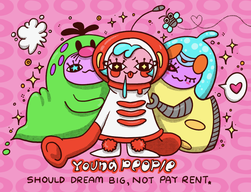 Sparklebombb - "Dream Big" Framed Art ( Super Milk Chan Tribute Art Show )