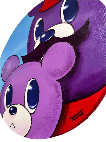 Touma - Hitch Bear & Dad Original artwork on Canvas - Touma & Mao Exhibition