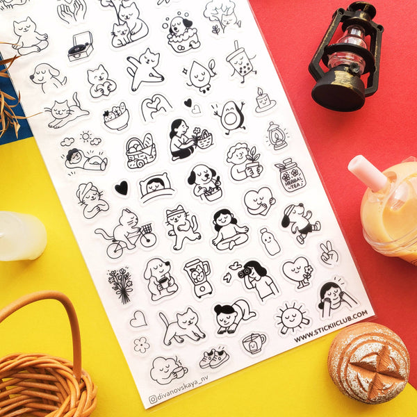 Wellness Doodles Sticker Sheet
