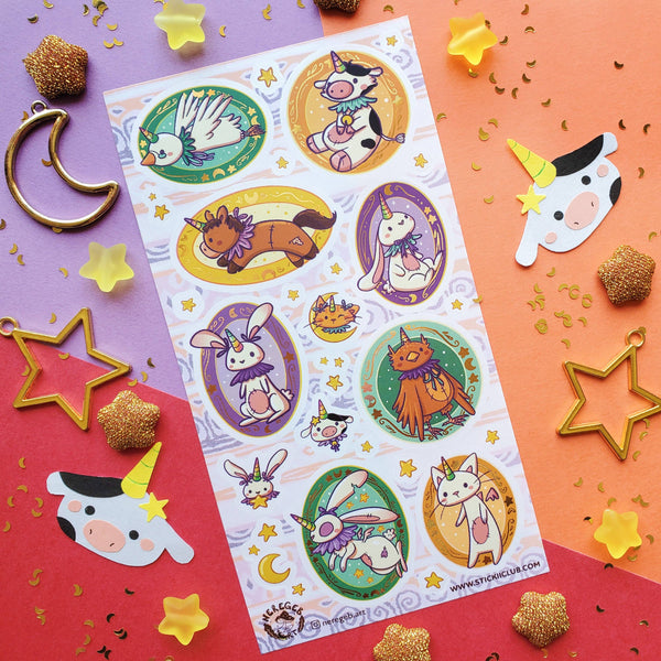 Unicorn Land Critters Sticker Sheet