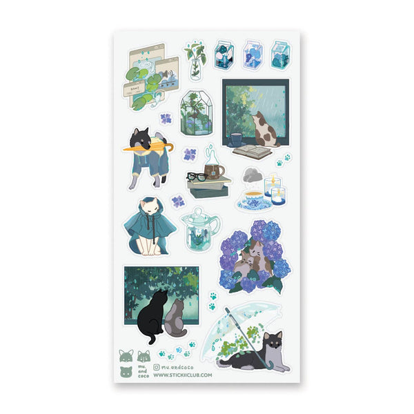 Paws in the Rain Sticker Sheet