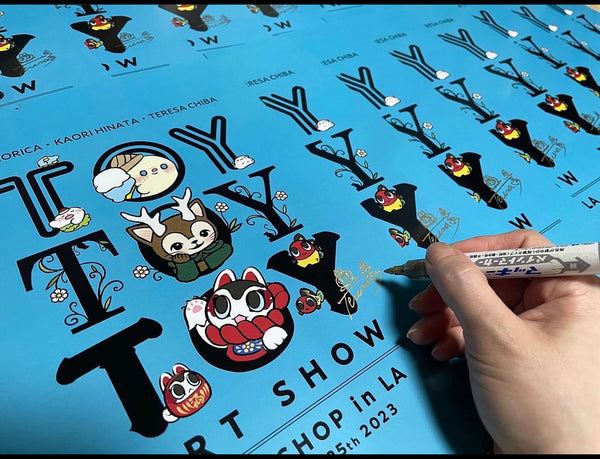 Toy Toy Toy Art Show Signed Poster - Morris, Inu Harigon & Kaiju Icy - Toy Toy Toy Art Show