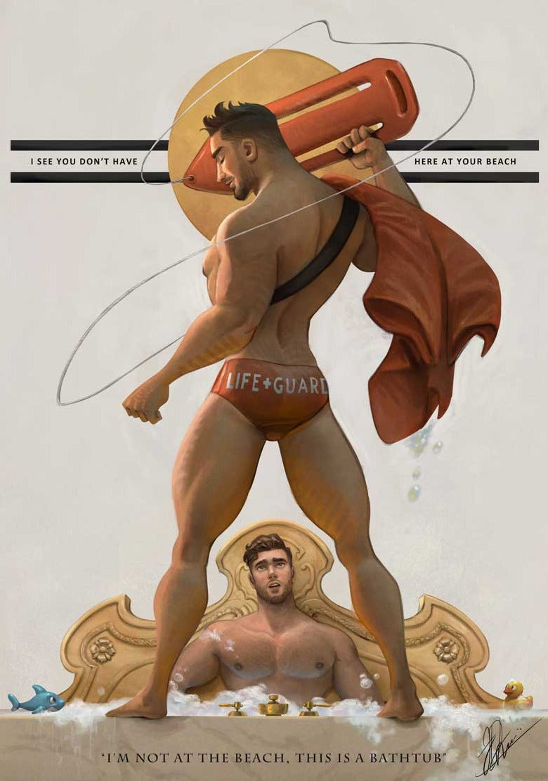 David Ardinaryas Lojaya - Bathtub Lifeguard - Art Print - BL x GL Art Show