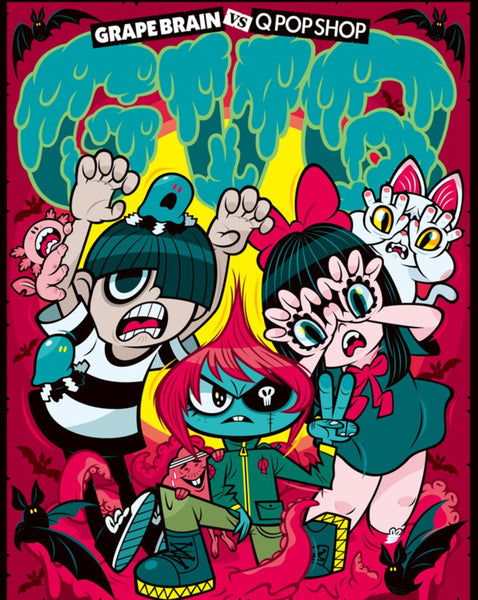 Grape Brain x Chris Mitchell Collaboration Art Work #1 - Grape Brain x Qpopshop: GVQ Exhibition