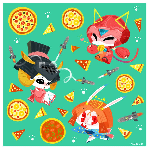 Keiko Murayama - Cat Oh Ninden Art Print - Tatsunoko Show